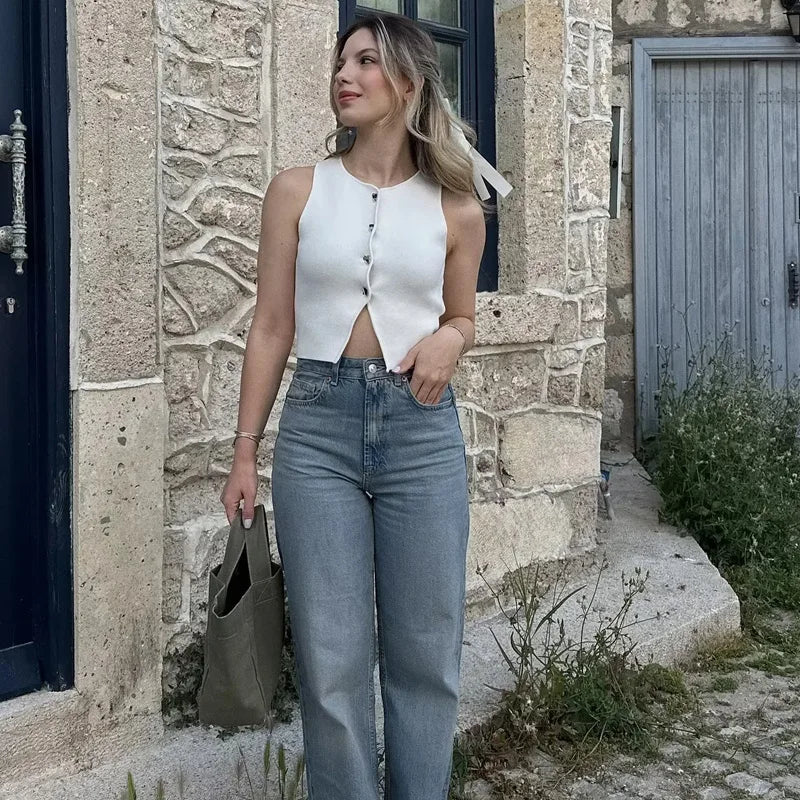 Women's Sleeveless Cropped Vest