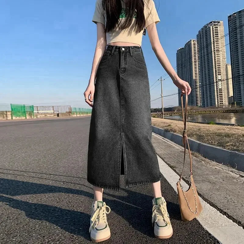High-Waisted A- Line Bodycon Skirt