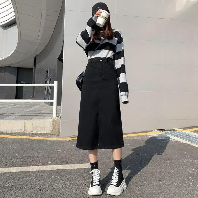High-Waisted A- Line Bodycon Skirt