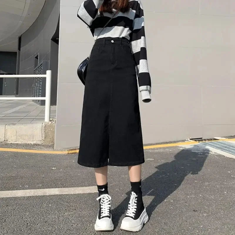 High-Waisted A- Line Bodycon Skirt