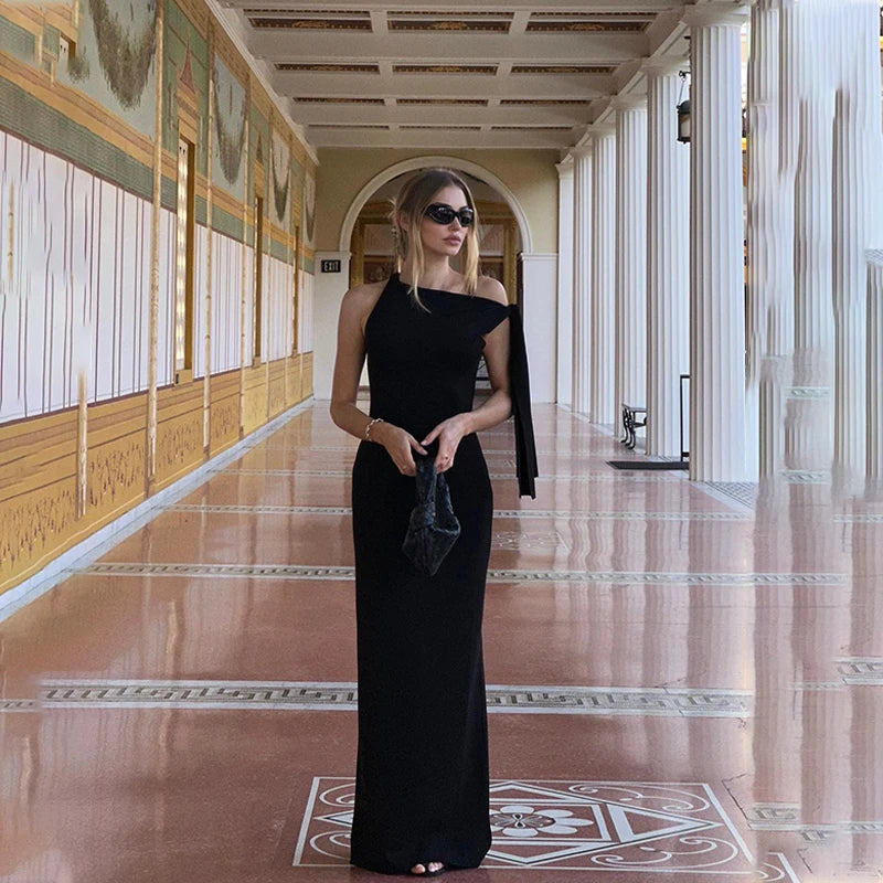 Sexy Solid O-Neck Sleeveless Dress